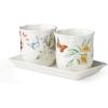 imageLenox 895241 Butterfly Meadow 3Piece Herb Pots ampamp Tray Set