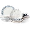 imageLenox 895681 Blue Bay White 24Piece Dinnerware Set12Piece Dinnerware Set Dessert  Ikat
