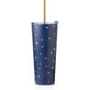 imageLenox 895732 Blue Bay Dot Pattern Stainless Steel Wine Tumbler With StrawDot