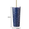 imageLenox 895732 Blue Bay Dot Pattern Stainless Steel Wine Tumbler With StrawDot