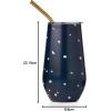 imageLenox 895732 Blue Bay Dot Pattern Stainless Steel Wine Tumbler With StrawDot