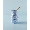 imageLenox 895732 Blue Bay Dot Pattern Stainless Steel Wine Tumbler With StrawIkat