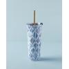 imageLenox 895732 Blue Bay Dot Pattern Stainless Steel Wine Tumbler With StrawIkat
