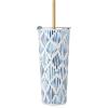 imageLenox 895732 Blue Bay Dot Pattern Stainless Steel Wine Tumbler With StrawIkat