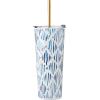 imageLenox 895732 Blue Bay Dot Pattern Stainless Steel Wine Tumbler With StrawIkat