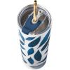 imageLenox 895732 Blue Bay Dot Pattern Stainless Steel Wine Tumbler With StrawLeaf