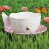imageLenox Butterfly Meadow Figural Cup and Saucer Set YellowCup and Saucer  Pink