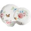 imageLenox Butterfly Meadow Hydrangea Large Oval Platter White 12Piece Dinnerware Set