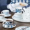 imageLenox Porcelain Blue Bay 4Piece Espresso Cup ampamp Saucer Set 245 LB