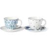 imageLenox Blue Bay 4Piece Teacup ampamp Saucer Set 209 White209