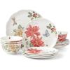 imageLenox Butterfly Meadow Holiday 4Piece Mug Set 240 LB Red ampamp Green12Piece Dinnerware Set