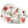 imageLenox Butterfly Meadow Holiday 4Piece Mug Set 240 LB Red ampamp Green18Piece Dinnerware Set