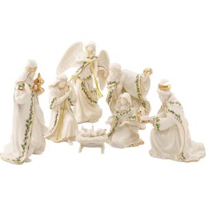 imageLenox 806053 Holiday 7Piece Mini Nativity Set 4Inch 7 Count Christmas DecorFloral