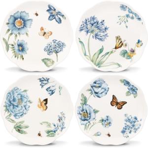 imageLenox 833421 Butterfly Meadow Blue 4Piece Place SettingDessert Plates  Set of 4