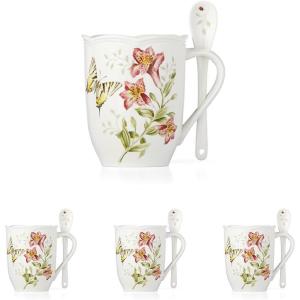 imageLenox 857699 Butterfly Meadow Ice Cream BowlIvoryMug with Spoon