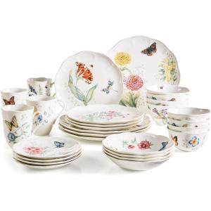 imageLenox 857702 Butterfly Meadow Soup Bowl28Piece Dinnerware Set