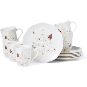imageLenox 894547 Butterfly Meadow Seasonal 12Piece Dessert Set Christmas Dinnerware12Piece Dinnerware Set