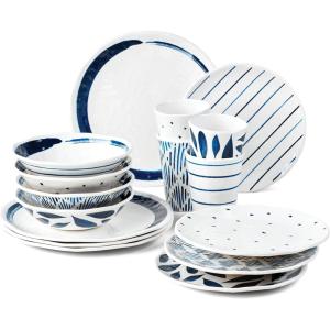 imageLenox 895240 Blue Bay Melamine Assorted Tumblers Set of 4 Lightweight Melamine Material16Piece Dinnerware Set