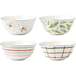 imageLenox 895258 Bayberry 12Piece Dessert Set Christmas Drinkware Holiday HostingAllPurpose Bowls  Set of 4