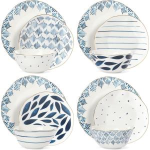 imageLenox 895681 Blue Bay White 24Piece Dinnerware Set12Piece Dinnerware Set Dessert  Ikat