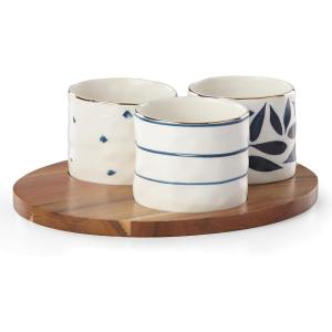 imageLenox Blue Bay 4Piece Snack Bowl ampamp Tray Set 210 LB