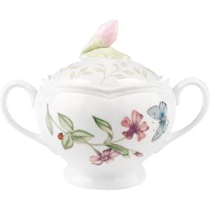 imageLenox Butterfly Meadow Double Handled Sugar Bowl with Lid White  1 Count Pack of 11 Count Pack of 1