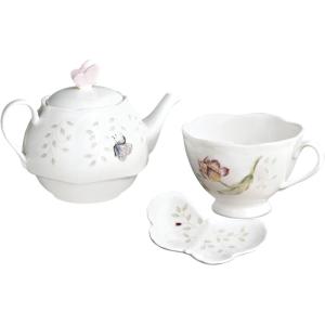 imageLenox Butterfly Meadow Double Handled Sugar Bowl with Lid White  1 Count Pack of 1173 LB