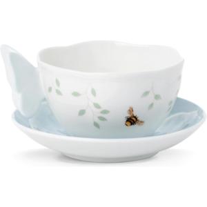 imageLenox Butterfly Meadow Figural Cup and Saucer Set YellowCup and Saucer  Blue