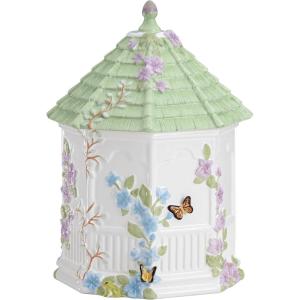 imageLenox Butterfly Meadow Figural Gazebo Cookie Jar 10Inch White