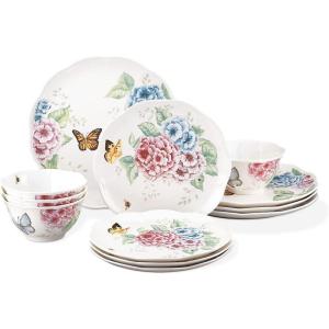 imageLenox Butterfly Meadow Hydrangea Large Oval Platter White 12Piece Dinnerware Set