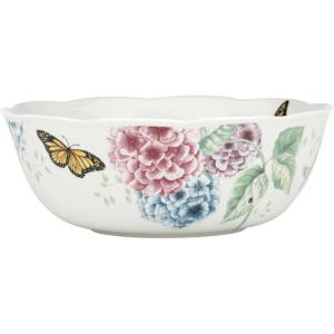 imageLenox Butterfly Meadow Hydrangea Large Oval Platter White Serving Bowl