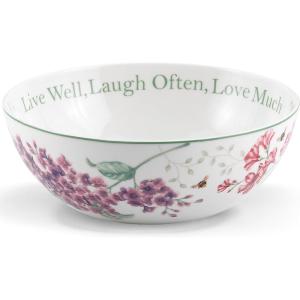 imageLenox Butterfly Meadow quotLive Well Laugh Often Love Muchquot Serving Bowl White 