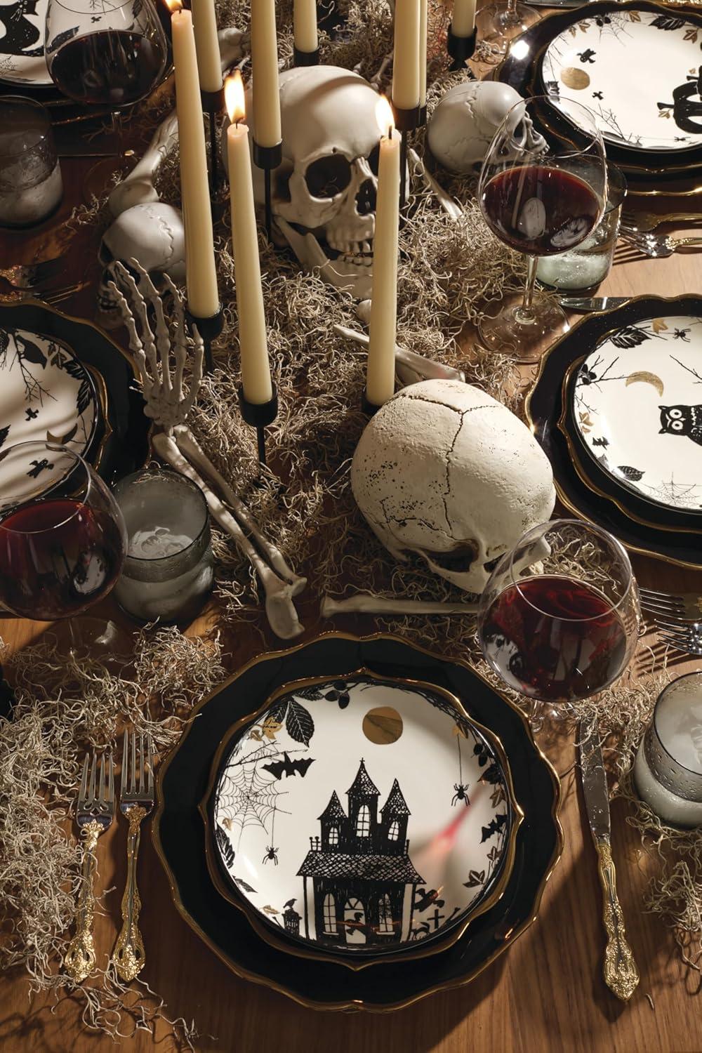 imageLenox 896871 Vintage Halloween Haunted Accent Plates Set of 4 Assorted HalloweenAccent Plates  Set of 4