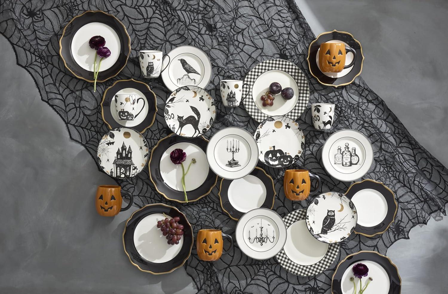imageLenox 896871 Vintage Halloween Haunted Accent Plates Set of 4 Assorted HalloweenAccent Plates  Set of 4