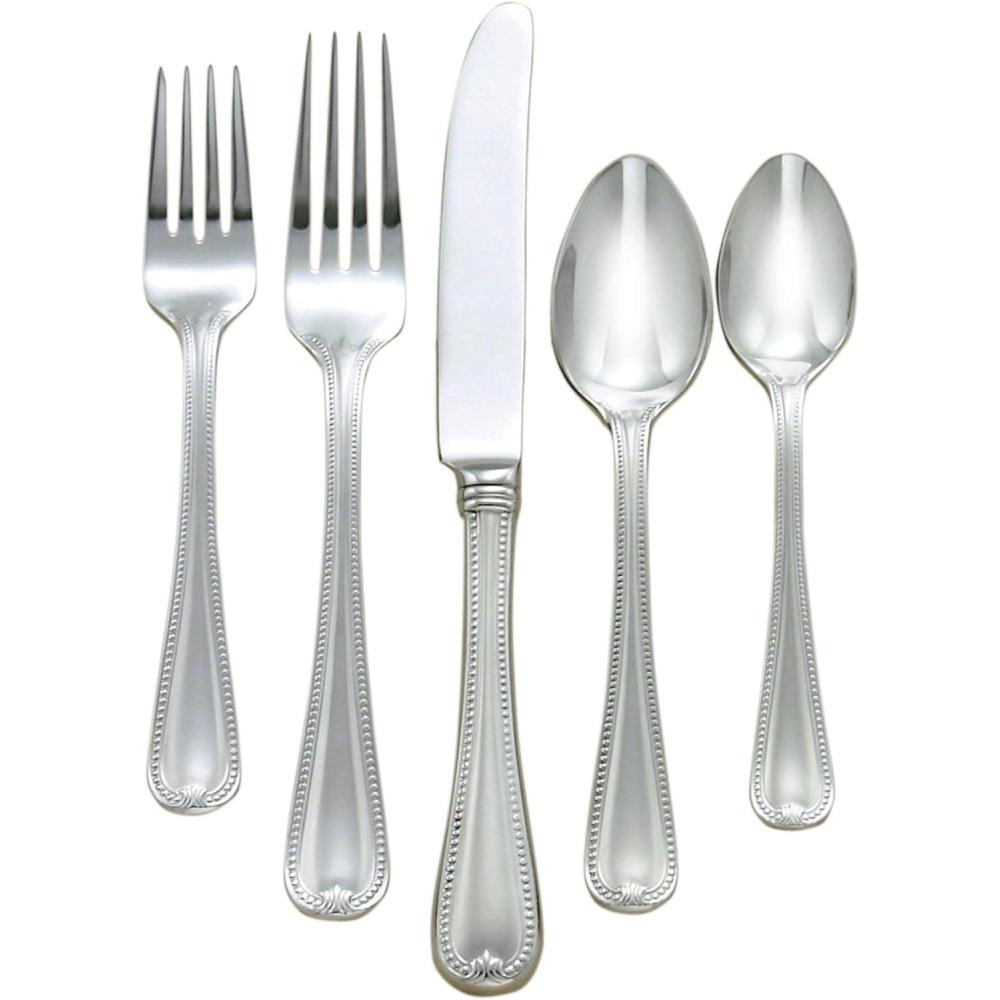 imageLenox 5Piece Vintage Jewel Gold Place Setting  Silver Frosted