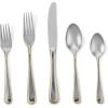 imageGorham Valcourt Stainless Flatware 5 Piece Place Setting  Silver Golden Ribbon Edge