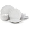 imageLenox 888917 Chelse Muse Fleur Matte Black 4Piece Bowl Set12Piece Dinnerware Set  Floral