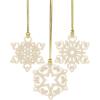 imageLenox 888922 Mini Snowflake 3Piece Ornament Set ChristmasPierced Set