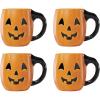 imageLenox 897476 Vintage Halloween Figural Pumpkin Mugs Set of 4 HalloweenMugs  Set of 4