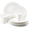 imageLenox Tin Can Alley 4 Degrees 12Piece Dinnerware Set White  L100 1475 LB Service for 412Piece Place Setting