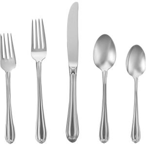 imageGorham 846854 Melon Bud Frosted 45Piece Flatware SetStainless Steel