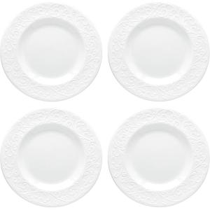 imageLenox 851746 Opal Innocence Carved 16Piece Dinnerware SetAccent Plates  Set of 4