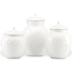 imageLenox 851746 Opal Innocence Carved 16Piece Dinnerware SetCanisters  Set of 3