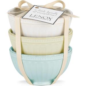 imageLenox 858037  French Perle Groove Bowls Set of 3 Mini WhiteMulticolor