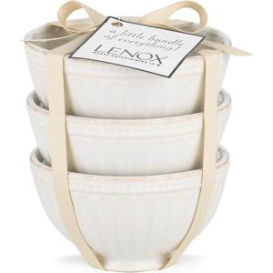 imageLenox 858037  French Perle Groove Bowls Set of 3 Mini WhiteWhite