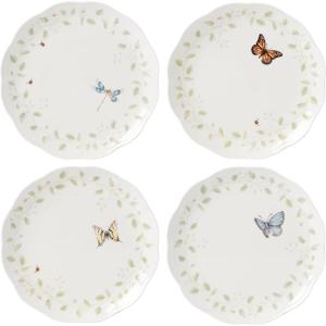 imageLenox 894543 Butterfly Meadow Vines 4Piece Rice Bowl SetDinner Plates  Set of 4