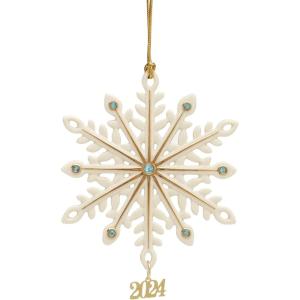 imageLenox 895772 2024 Snow Fantasies Snowflake Ornament ChristmasGemmed Snowflake