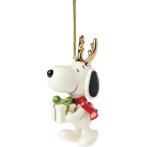imageLenox 895787 Snoopy with Gift Ornament Christmas