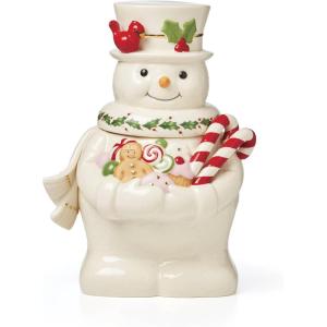 imageLenox 896362 Happy Holly Days Snowman Cookie Jar Christmas ampamp Holiday Decor