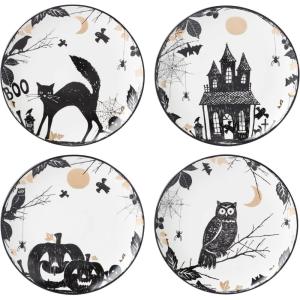 imageLenox 896871 Vintage Halloween Haunted Accent Plates Set of 4 Assorted HalloweenAccent Plates  Set of 4